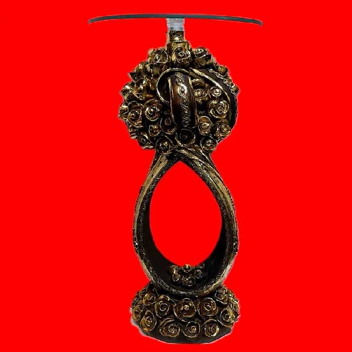 میز تلفن و دکوری گل رز بلند آبکاری طلا عالیجناب در ارتفاع80سانت | amazonchi