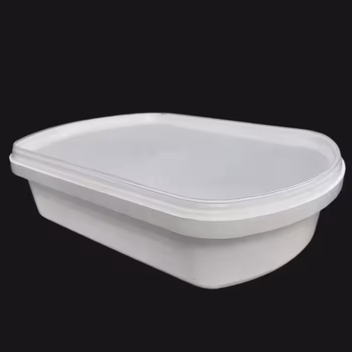 ظرف 1600 CC فریزری و مایکروفری نظم دهنده(جداره ضخیم) بدنه سفیدبادرب شفاف 25 عددی