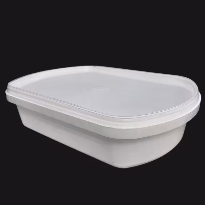 ظرف 1600 CC فریزری و مایکروفری نظم دهنده(جداره ضخیم) بدنه سفیدبادرب شفاف 25 عددی