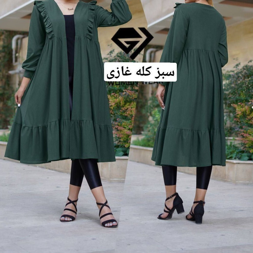 مانتو بلند زنانه پایین چیندار جنس کرپ کش درجه یک