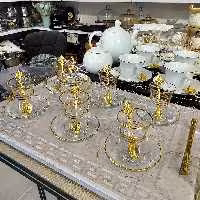 استکان و زیر استکان لبه طلا  ترک