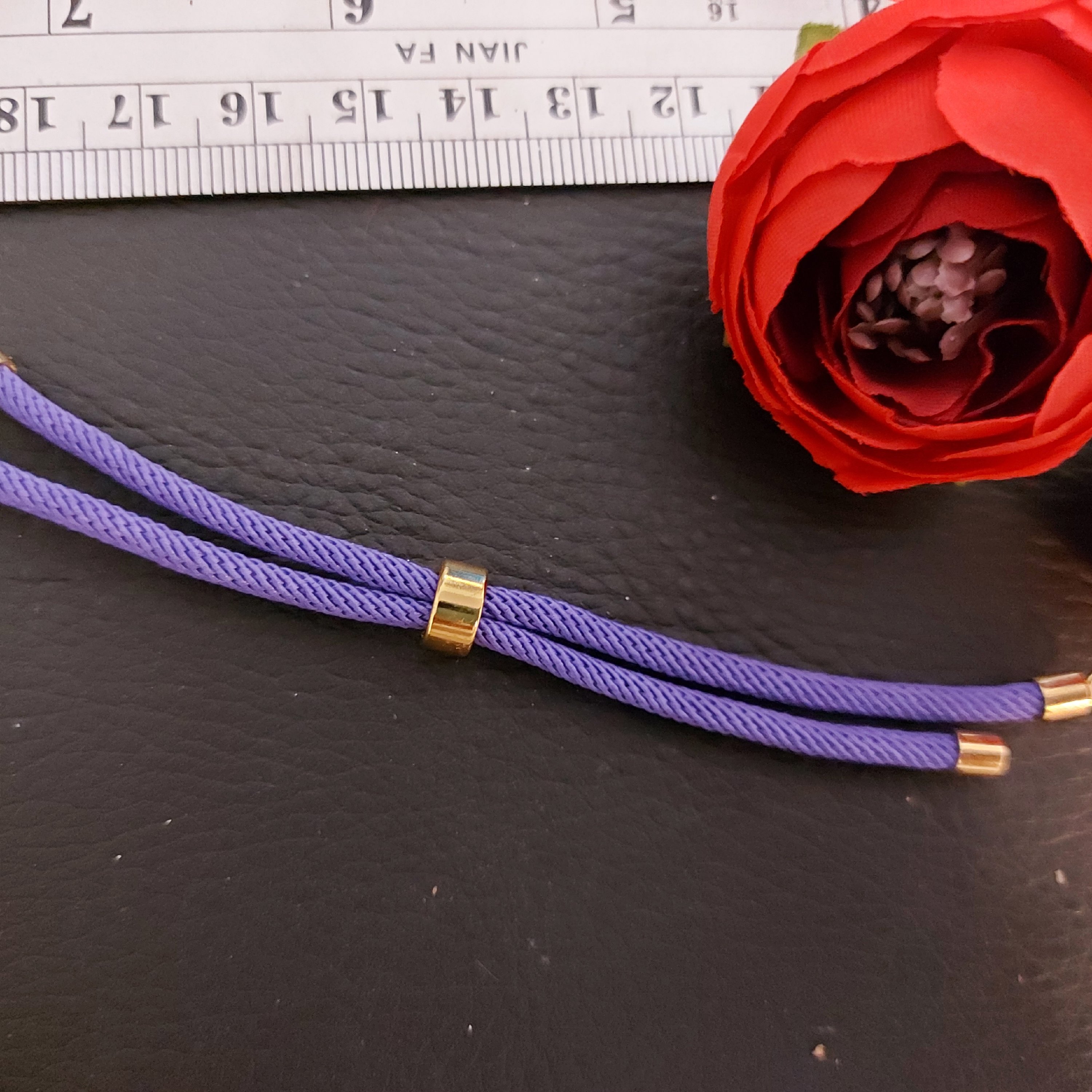 دستبند آسانسوری کنفی بنفش ده سانتی