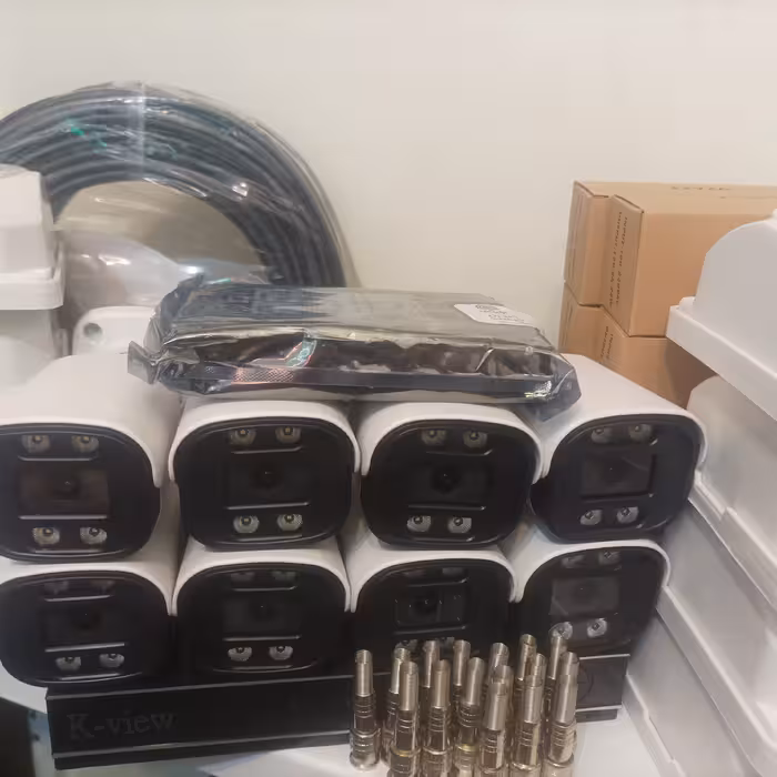 پک کامل دوربین مداربسته 8 تایی با نام تجاری کی ویو  k- view