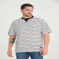 تی شرت مشکی مردانه یقه پاکت به تفصیل راه T سیاه Valiberta