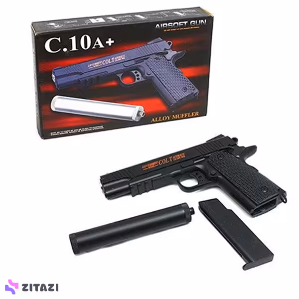 ایرسافت گان - کلت فلزی مدل  C.10A - ساچمه‌ای با برد 45 متر