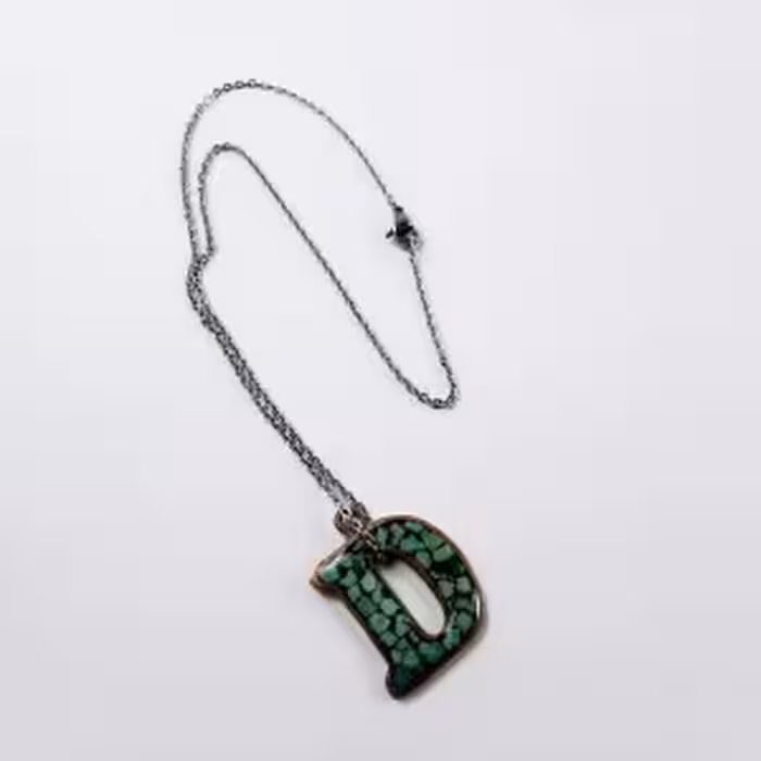 گردنبند فیروزه کوبی حرف لاتین D