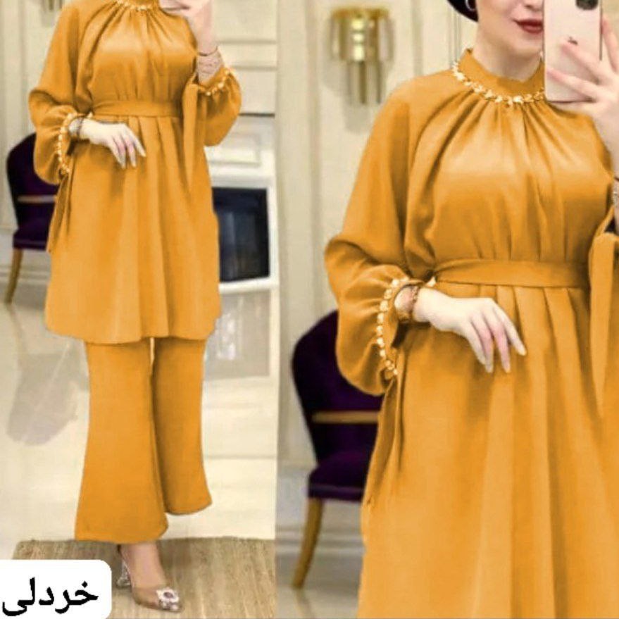 ست شومیز شلوار مروارید دوزی ابروباد
