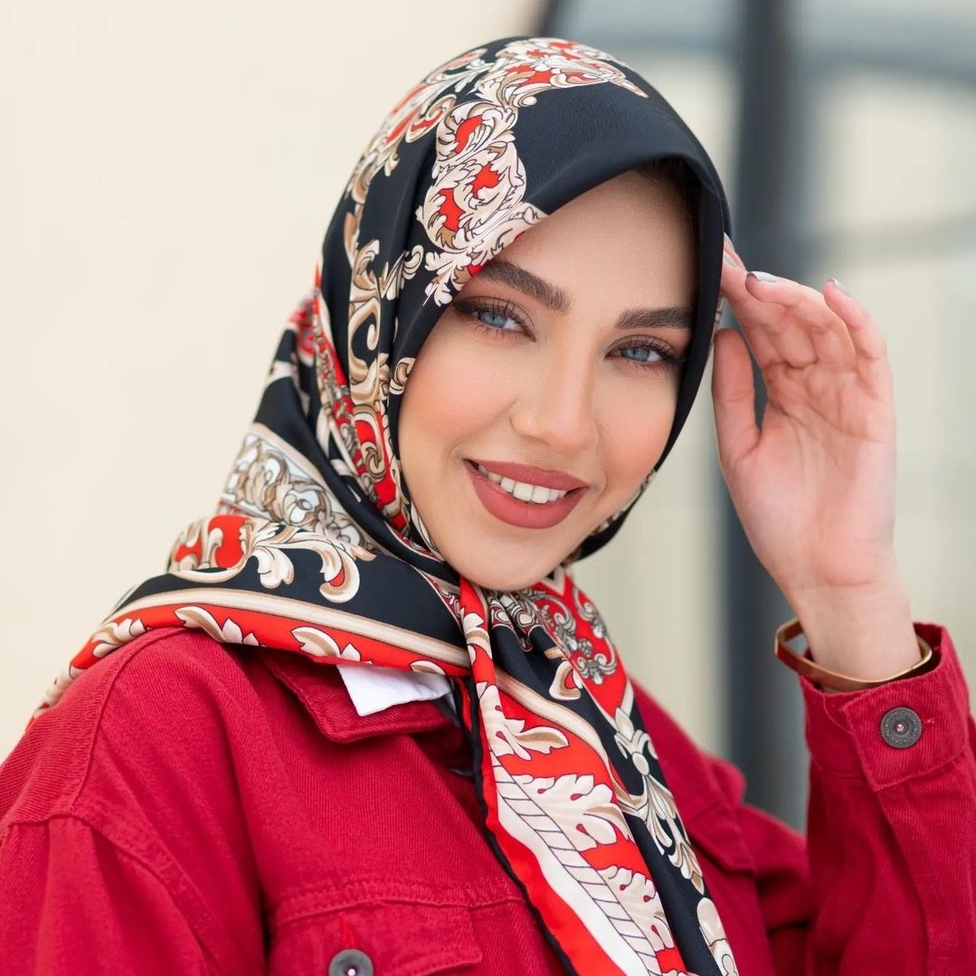 روسری ابریشم توییل مجلسی زیبا