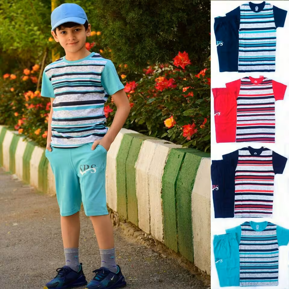 تیشرت شلوارک سوپر نخ پسرانه