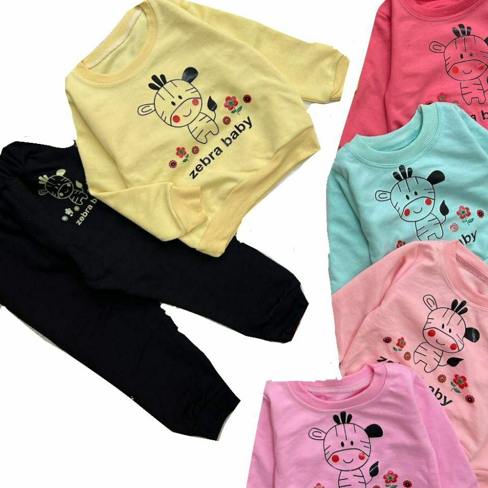 بلوز شلوار  دخترانه طرح گورخر بلوز شلوار نوزادی دخترانه 