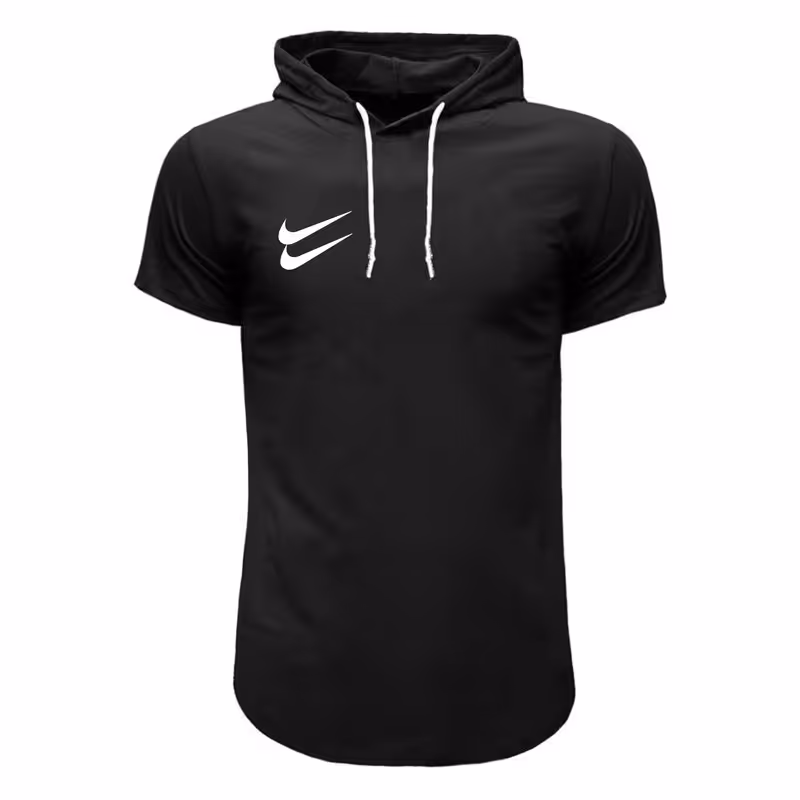 تیشرت آستین کوتاه کلاه دار مردانه طرحnikeمدلd4577