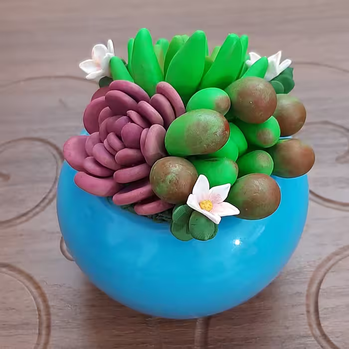 گل چینی با گلدون سفالی 