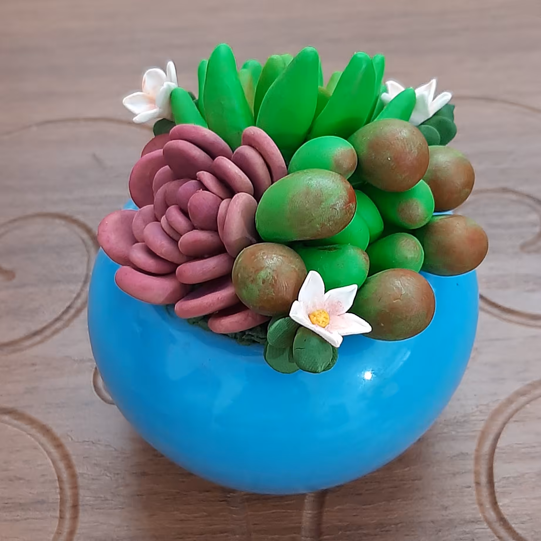 گل چینی با گلدون سفالی 