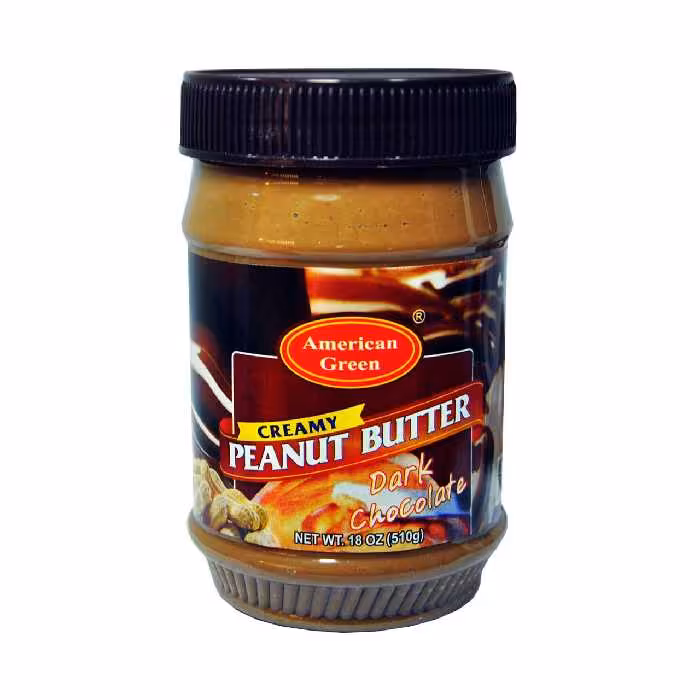 کره بادام زمینی با شکلات تلخ 510 گرم امریکن گرین - american green