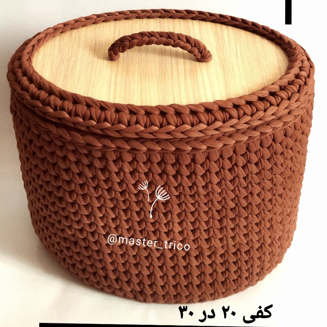 سبد لباس چرک درب دار تریکوبافی از غرفه انواع ست تریکو 