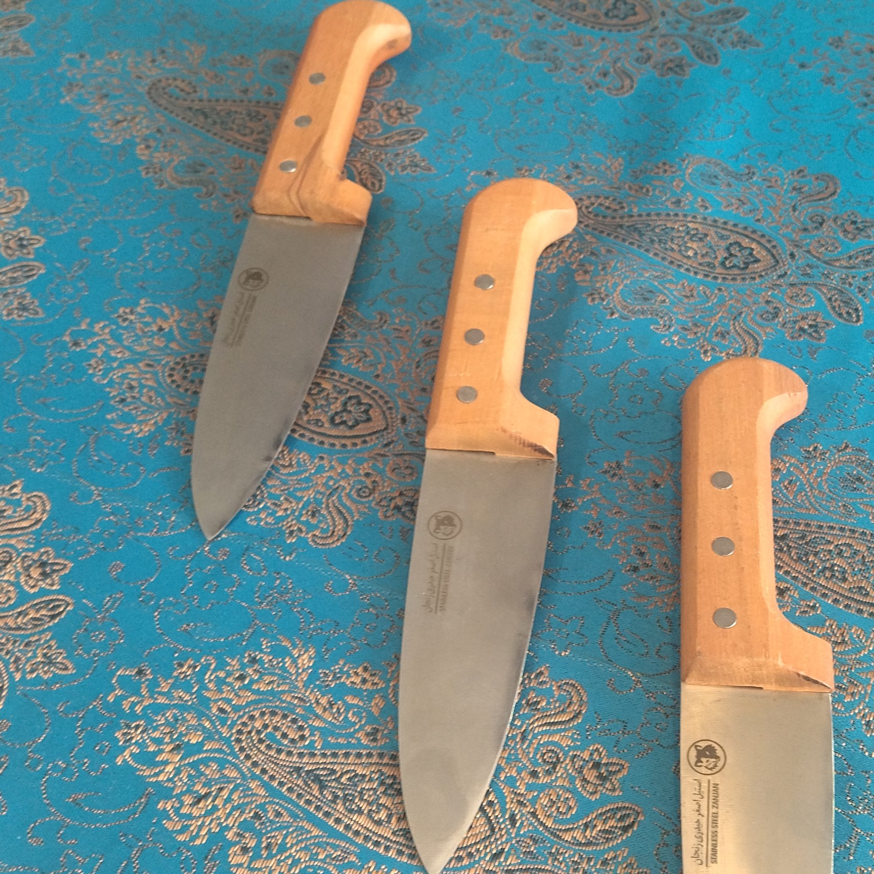 چاقو راسته بری دسته چوبی