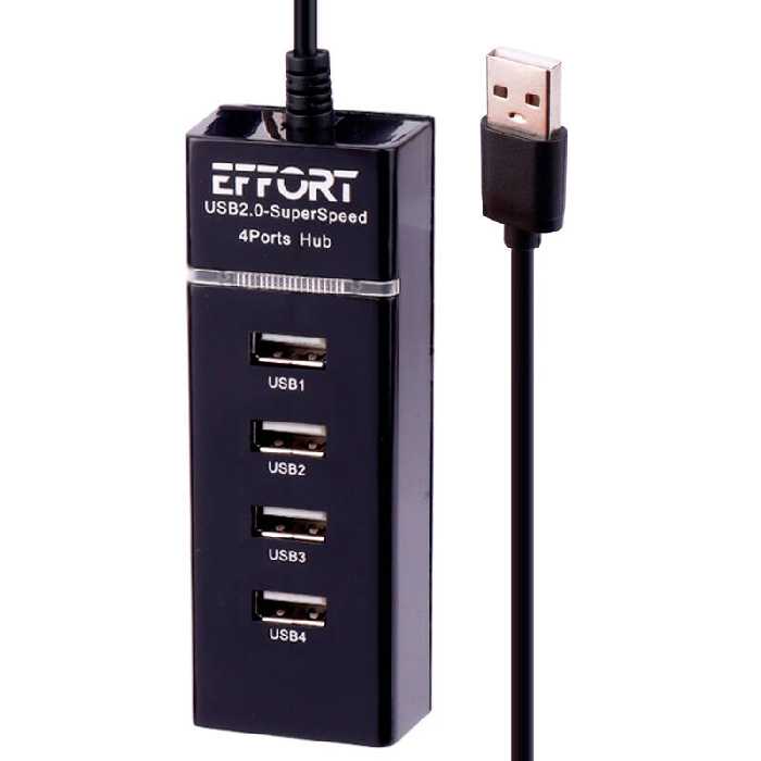 هاب 4 پورت USB2.0 ایفورت مدل EF-H21 با کابل 1 مترEffort EF-H21 USB2.0 4Port HUB