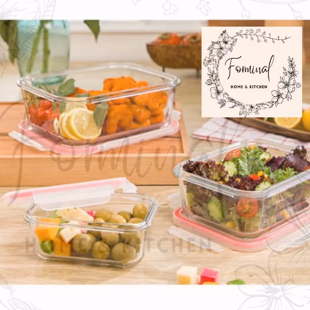 ست ظرف درب دار  مستطیل شیشه ای لیمون 2022