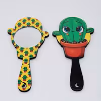 آینه دستی چوبی فانتزی طرح کاکتوس