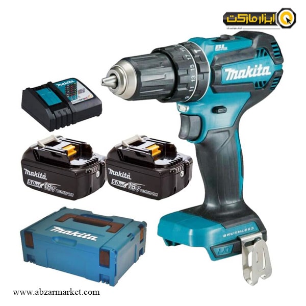 دریل شارژی چکشی ماکیتا براشلس لیتیوم 18 ولت مدل DHP485RTJ