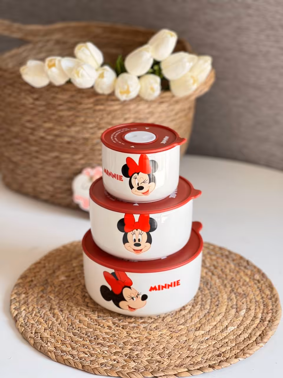 ظرف نگهدارنده سه تایی دیزنی طرح مینی ماوس کد 3612