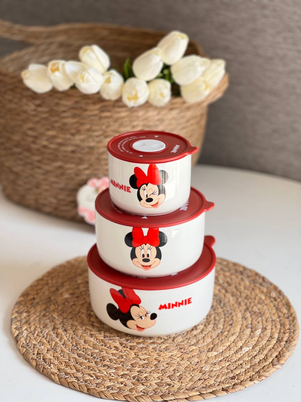 ظرف نگهدارنده سه تایی دیزنی طرح مینی ماوس کد 3612