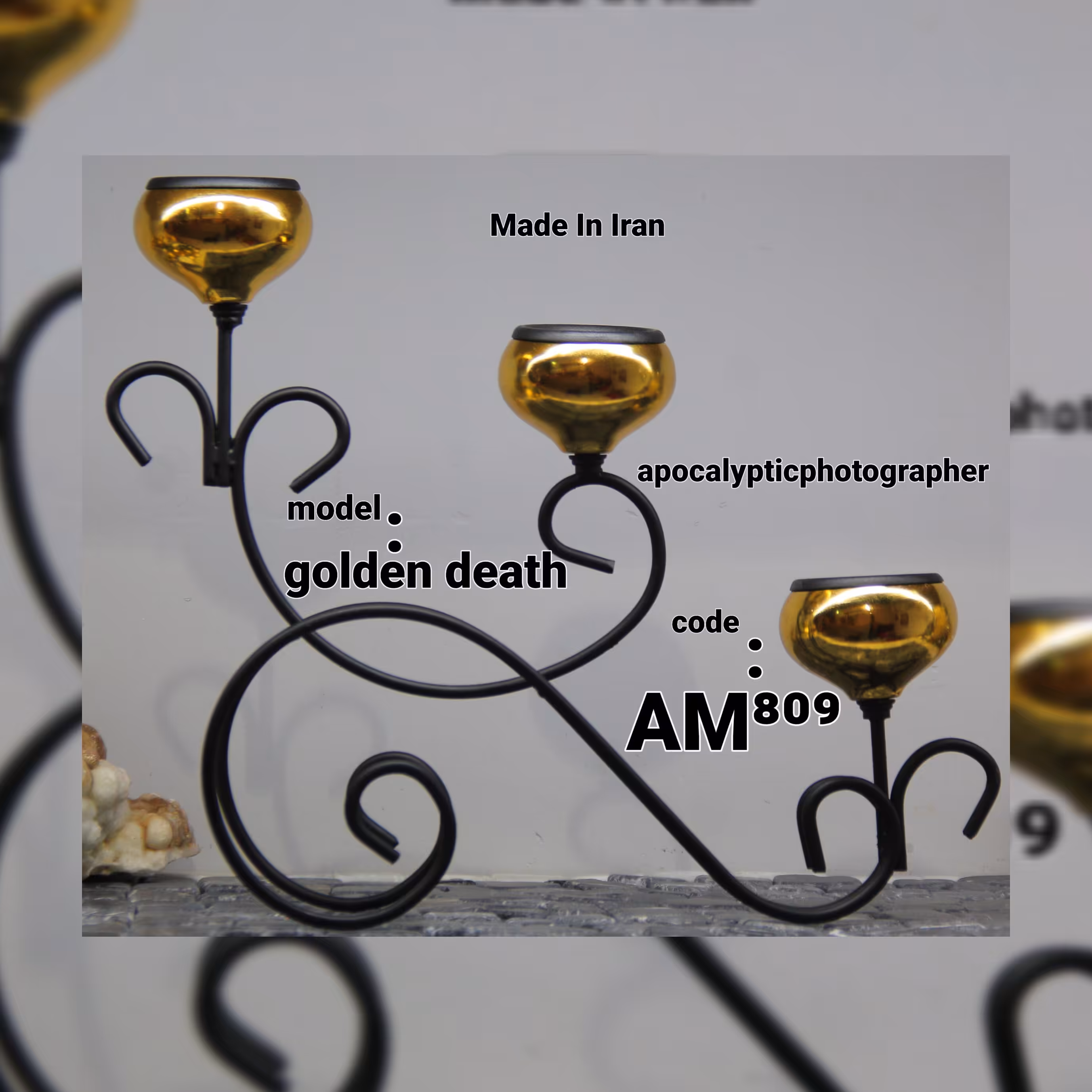 شمعدان سه شعله مدل رومانتیک، مخصوص دیزاین و  طراحی دکوراسیون