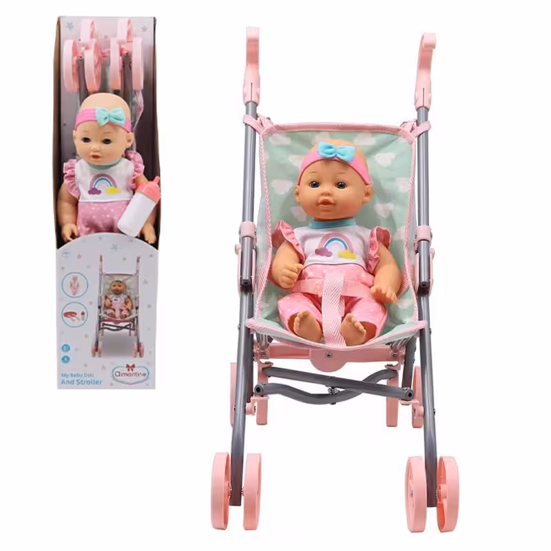 ست عروسک با کالسکه مدل TY75105