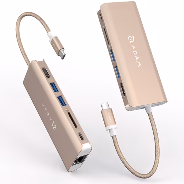 هاب ADAM ELEMENTS آدام اِلمِنتس مدل CASA Hub A01 USB 3.1 &amp; USB-C 6 in 1 طلایی - Hiapple.ir