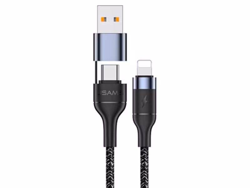 کابل سریع تایپ سی به لایتنینگ یوسامز USAMS U31 Type-C/USB to Lightning Cable 1.2m