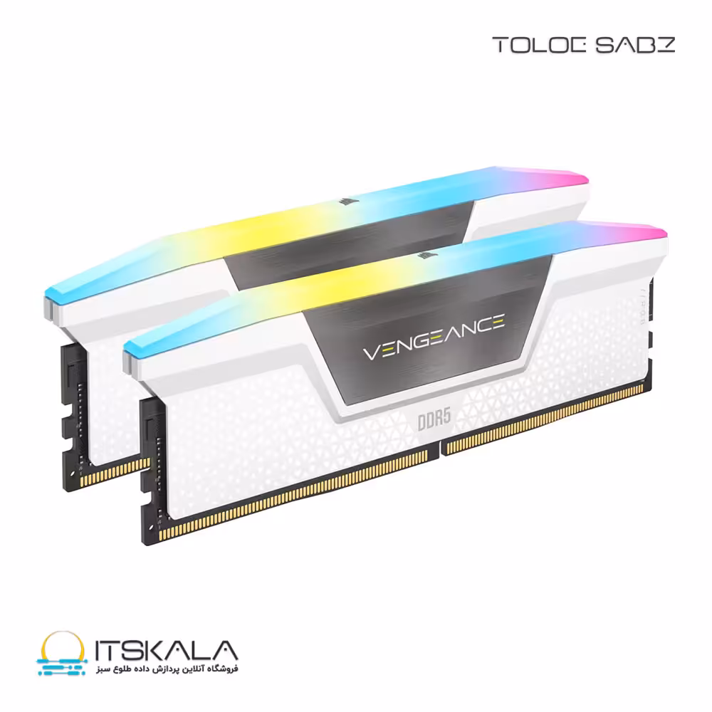قیمت و خرید رم دسکتاپ دو کاناله کرسیر مدل VENGEANCE RGB WHITE 64GB (2x32GB) DDR5 5200MHz CL40 | ITSKALA