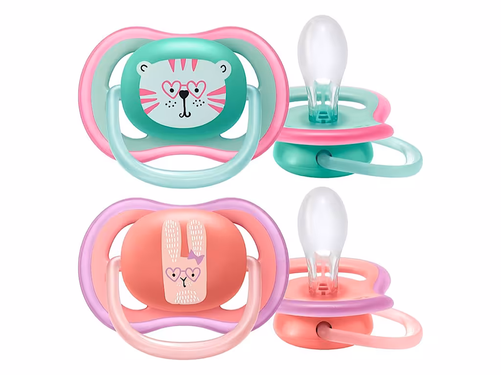 پستانک ارتودنسی دو عددی نوزادی  18 ماه مدل ultra air فیلیپس اونت philips avent