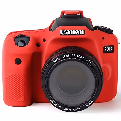 کاور سیلیکونی کانن Silicon cover of Canon camera 90D رنگ قرمز