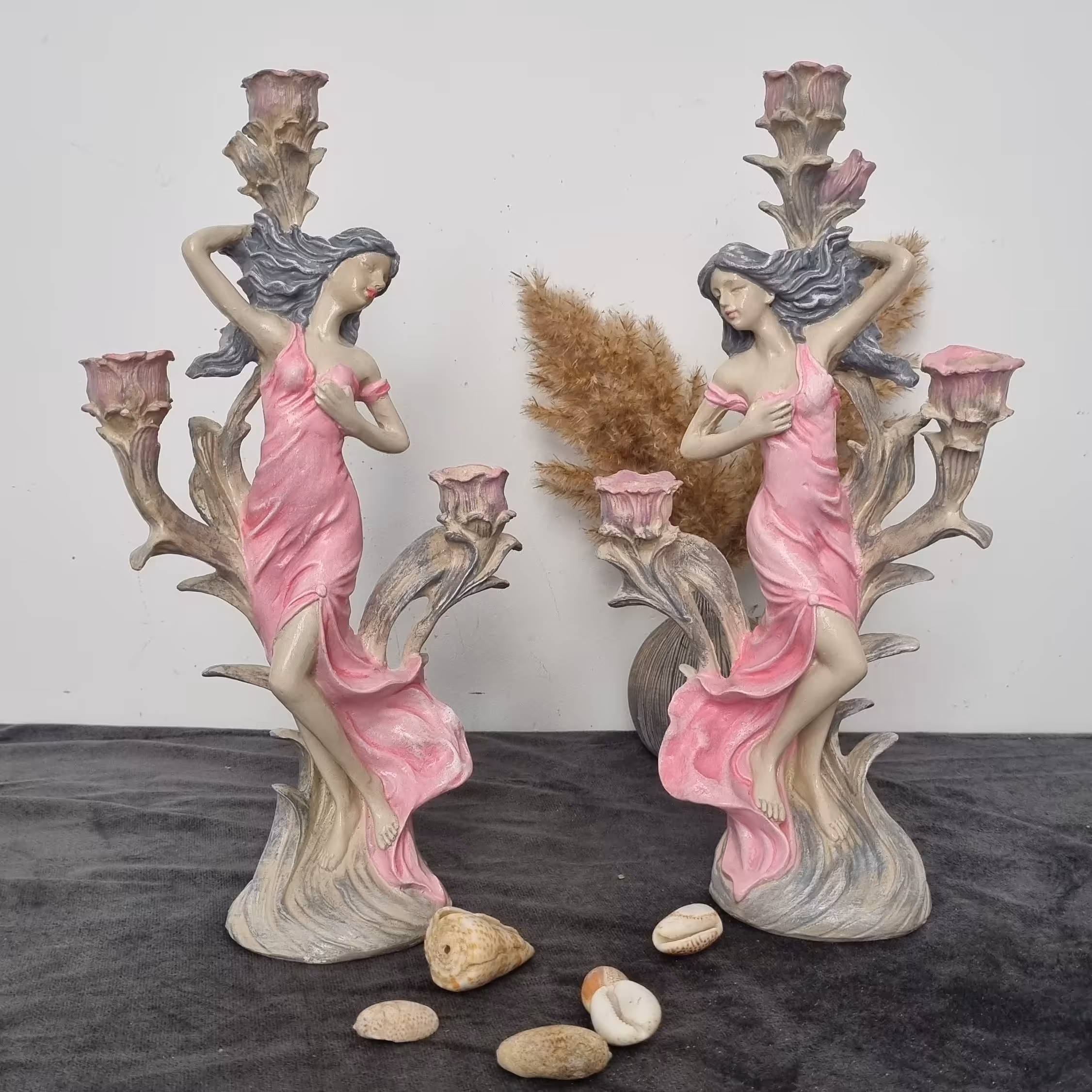 شمعدان 3شاخه رومیزی طرح دختر