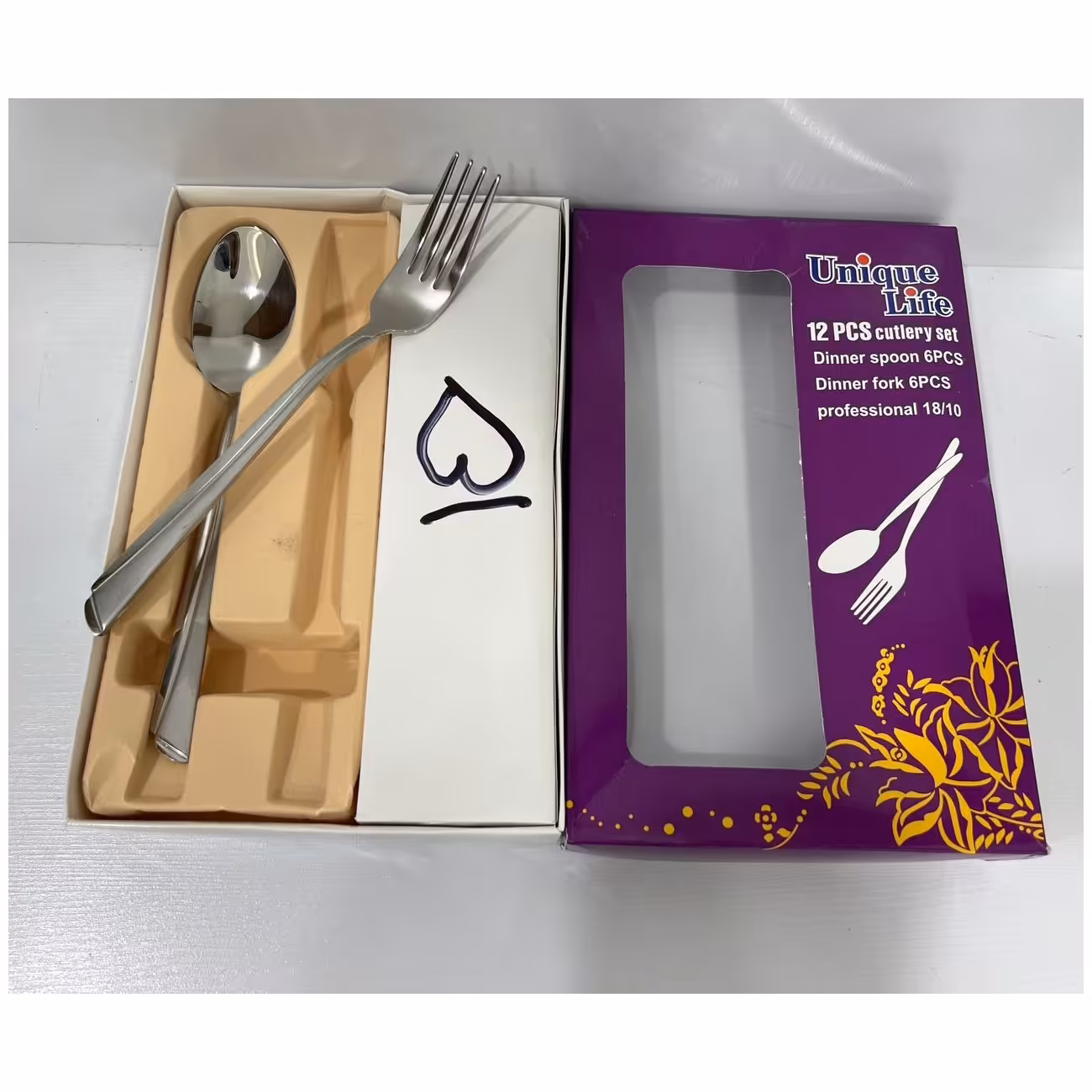 قاشق و چنگال 6 نفره یونیک لایف 