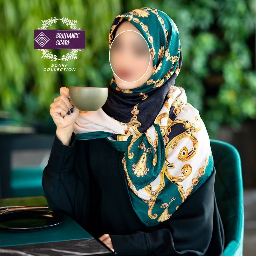 روسری مجلسی شیک سبز رنگ
