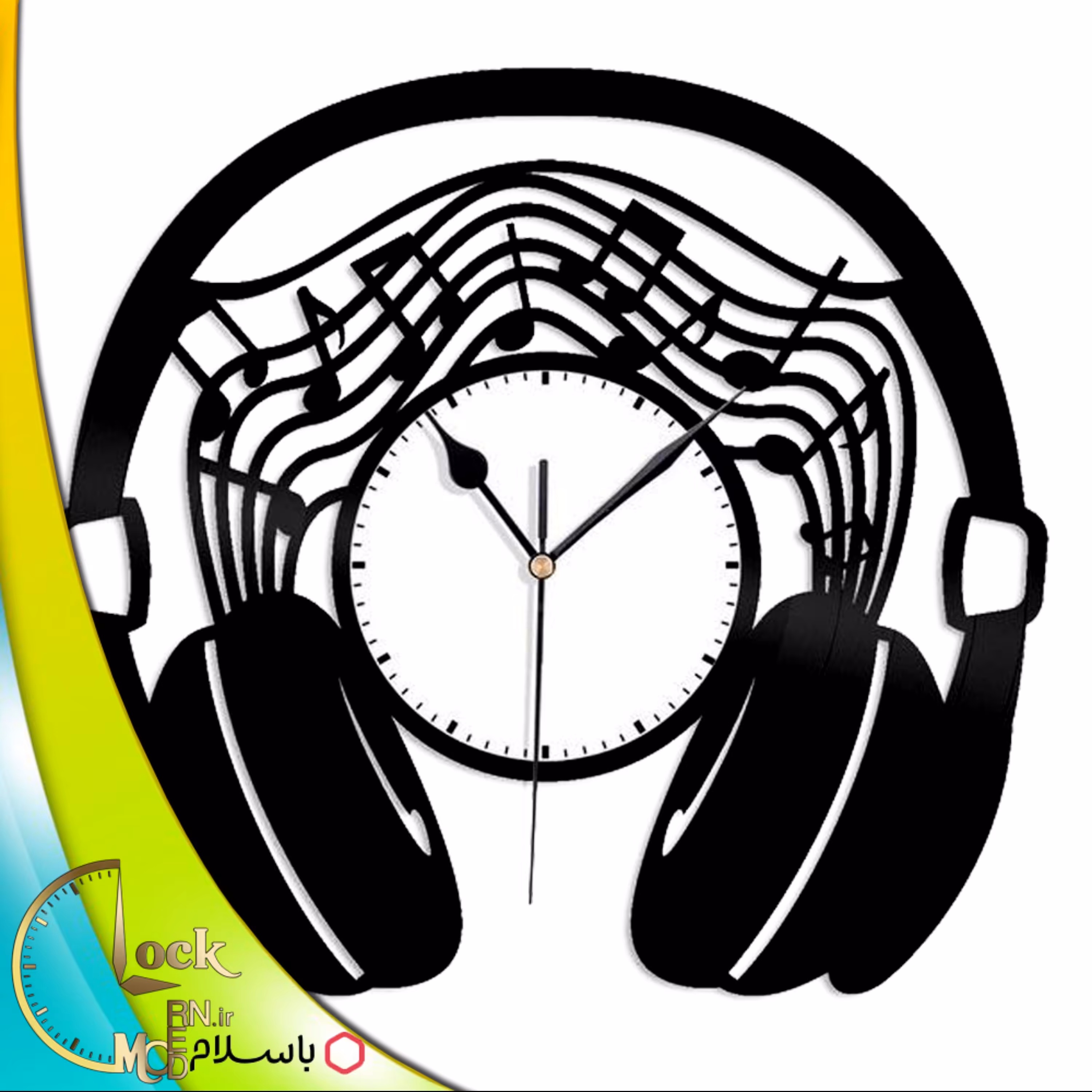 ساعت دیواری طرح هدفون کد 300
