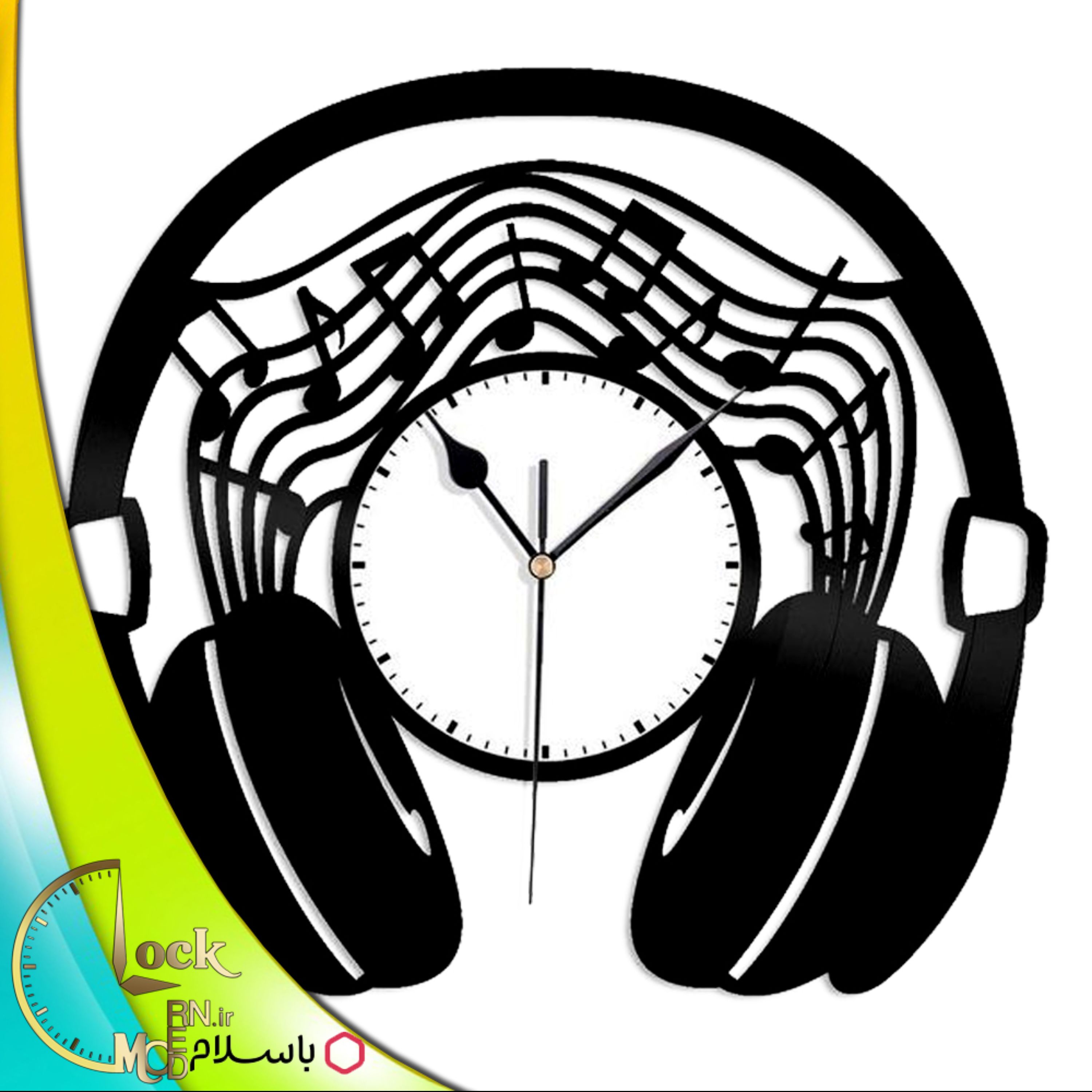 ساعت دیواری طرح هدفون کد 300