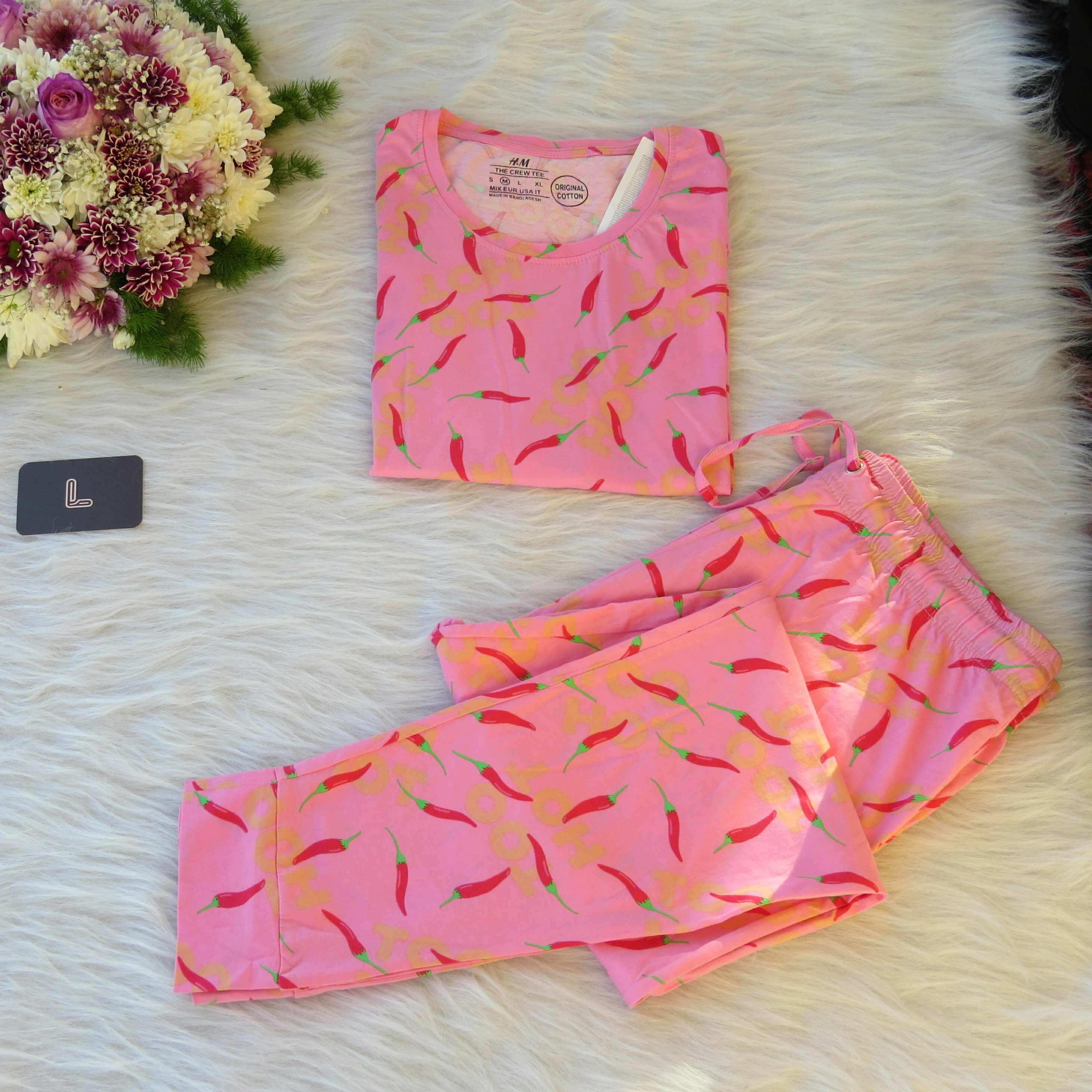  ست تیشرت شلوار  نخی برند h&mبنگلادش