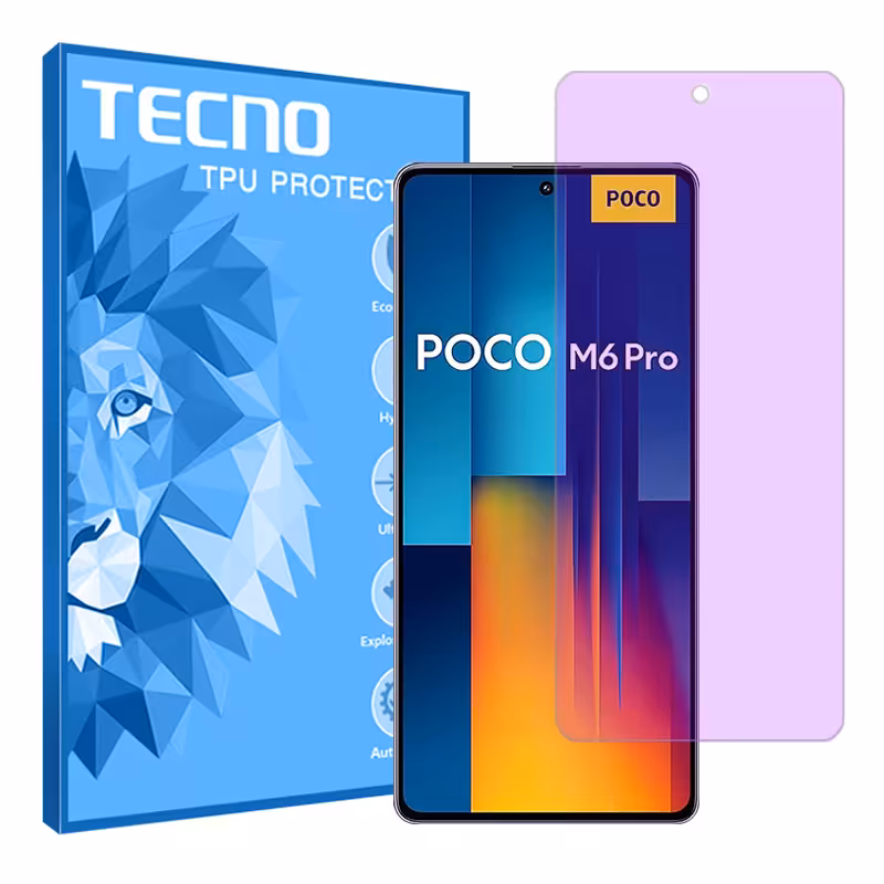 گلس شیائومی Poco M6 Pro 4G مدل هیدروژلی آنتی پرپل برند تکنو کد S