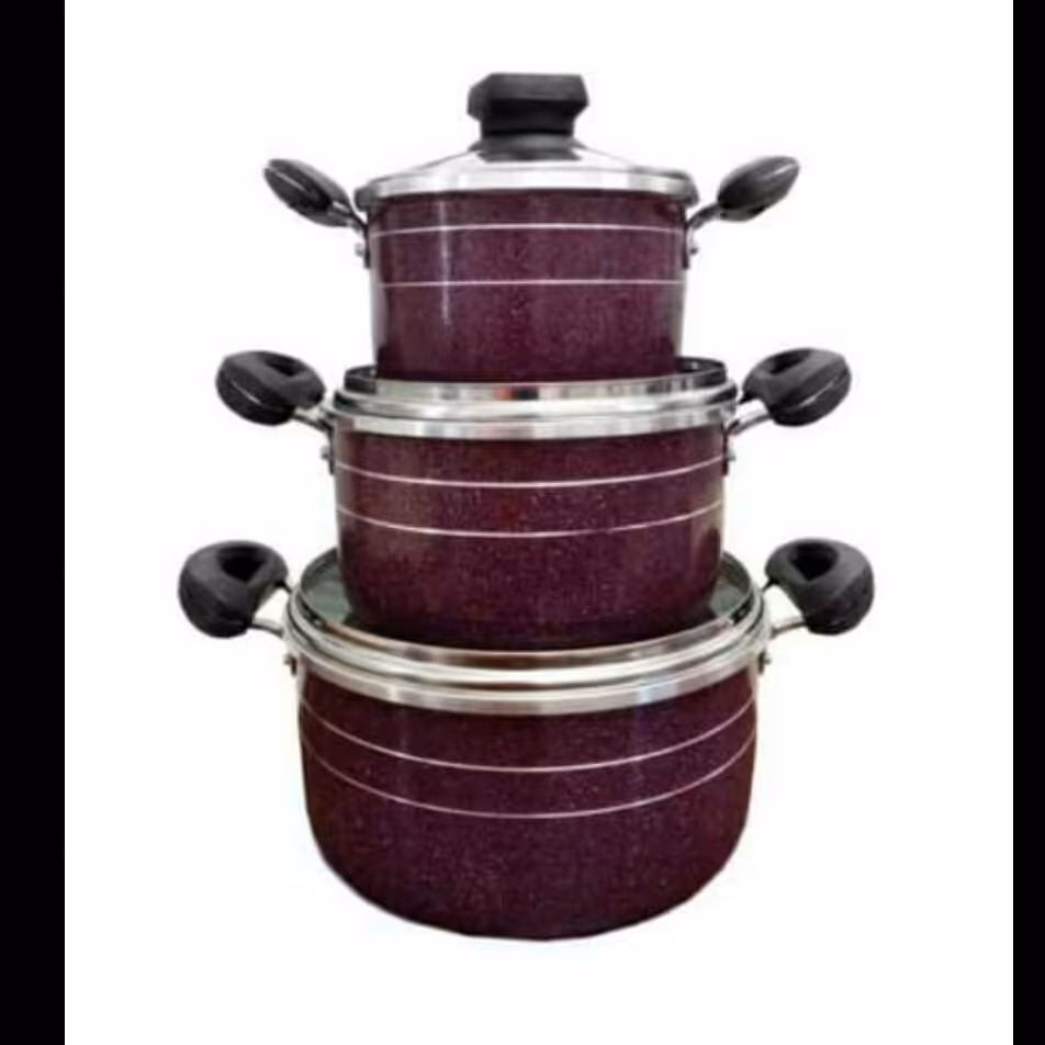 سه قابلمه طرح چدن سرمه ای