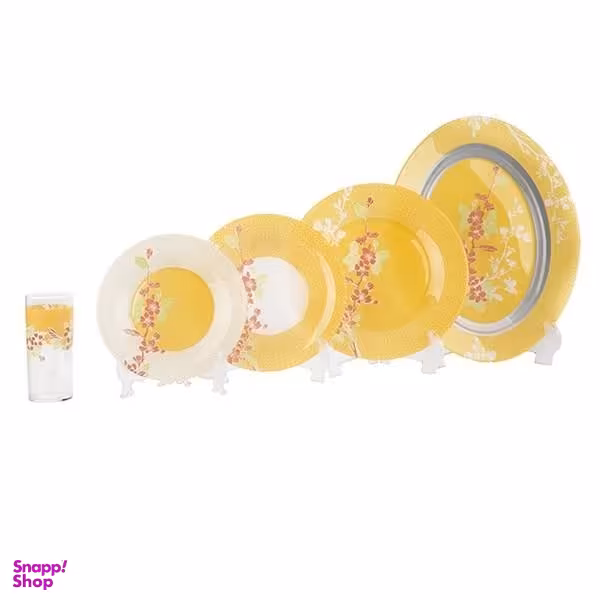 سرویس غذاخوری 19 پارچه لومینارک مدل Japanese Tree به همراه یک ست 6 عددی لیوان