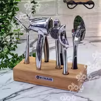 ست ابزار استیل استند چوبی لیماک