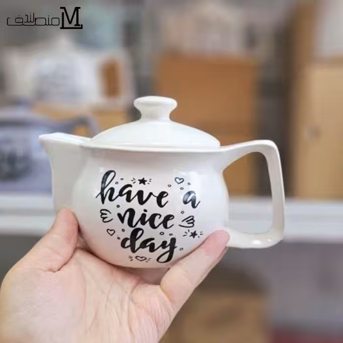 قوری سرامیکی تکست دار