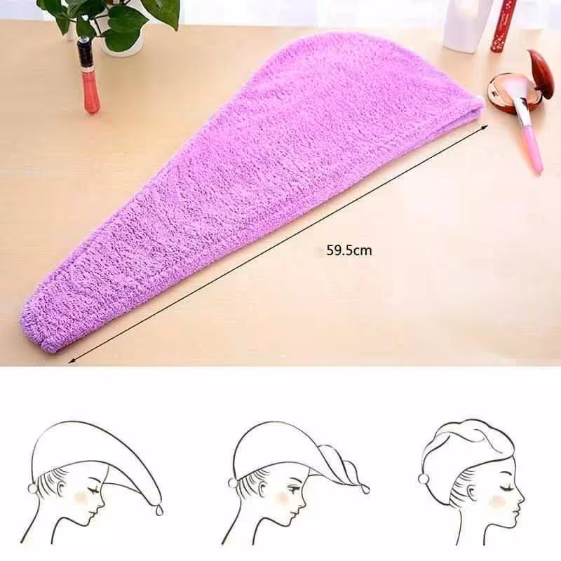 کلاه حمام جادویی مدل پیچ هندی جنس میکروفایبر 