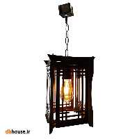لوستر چوبی . آویز تک شعله . مدل پیکسل . 