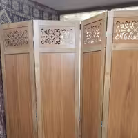 پاراوان طرح دار  رنگ فندقی 