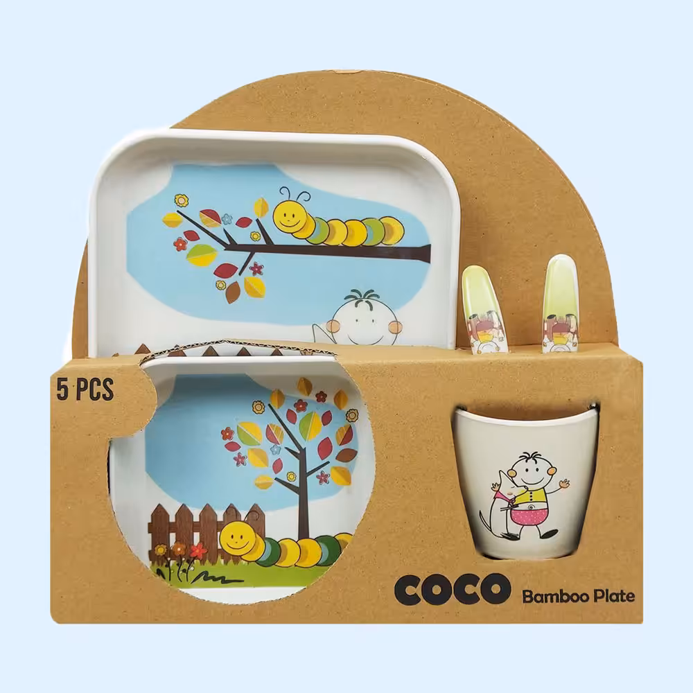 ست غذاخوری بامبو 5 تیکه مربع