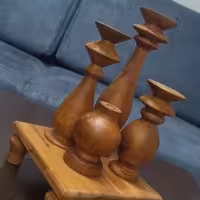 شمعدان چوبی گیسو