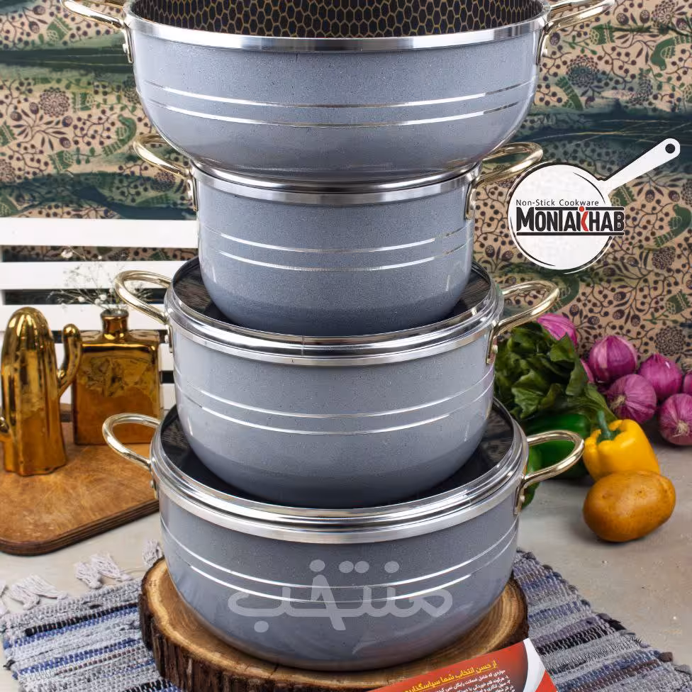 سرویس قابلمه 7 پارچه گرانیتی کف زنبوری 